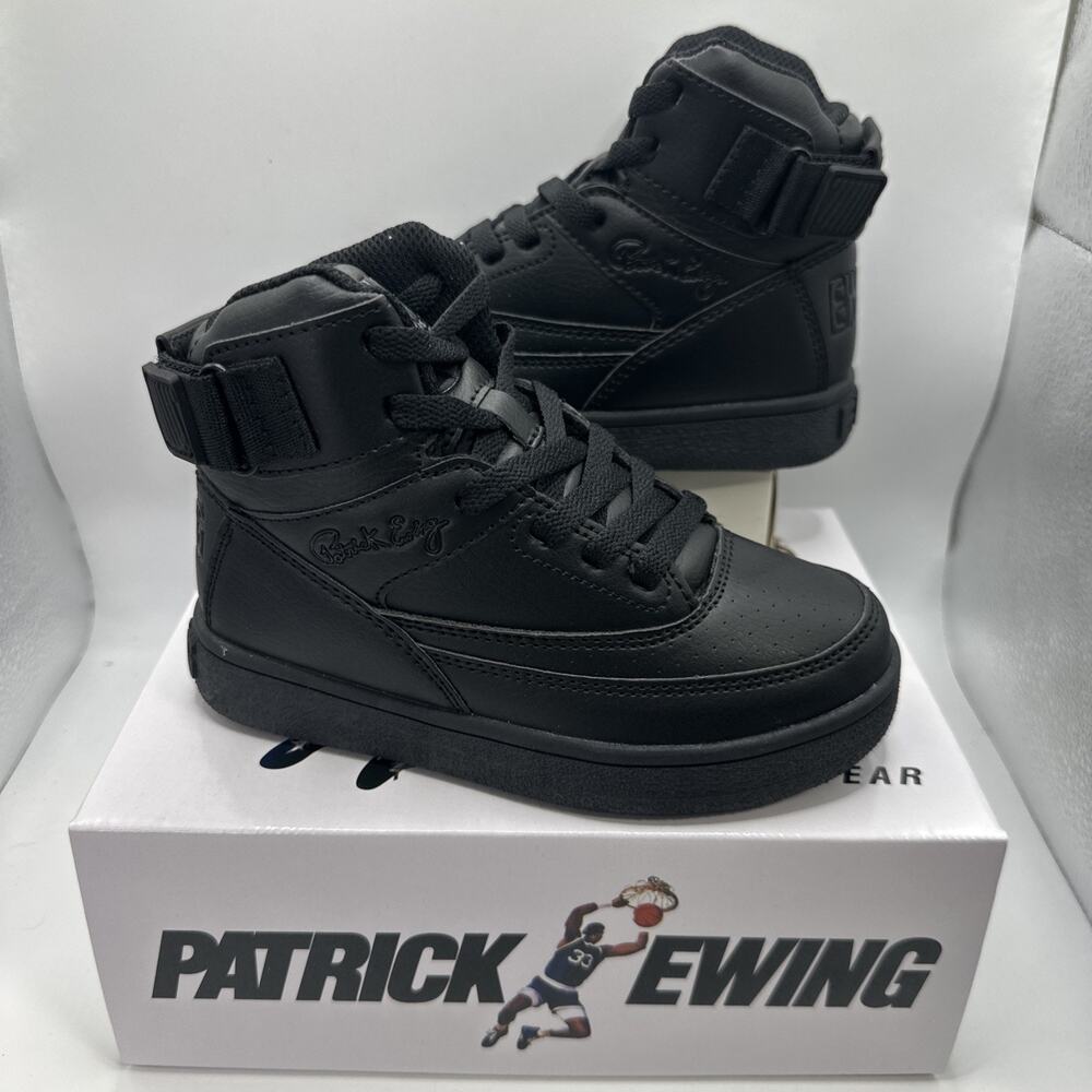 Patrick Ewing 33 Orion Strap Shoes Sneaker - Youth Kids Size 12 - Triple Black